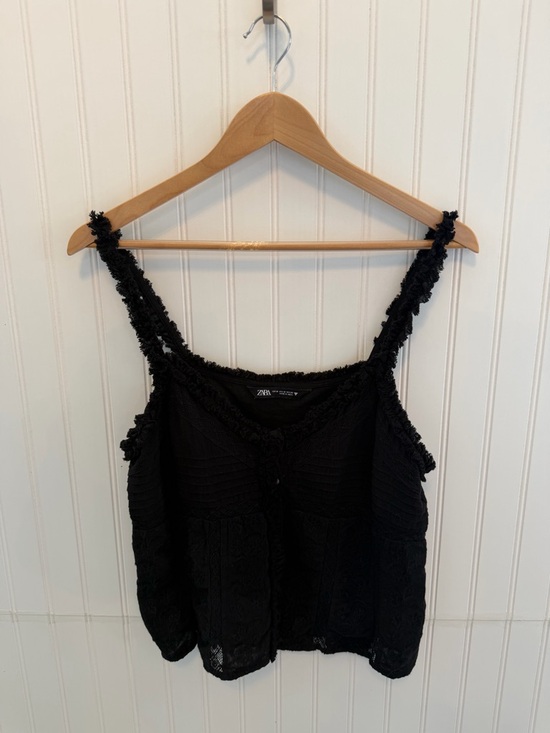Zara Tops - Zara Black Lace-Detail Camisole
